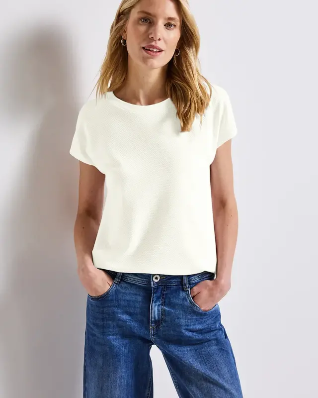 Street One Shirt with Structure - Off White