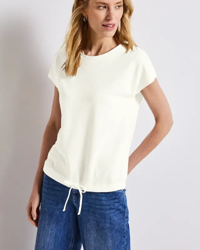 Street One Shirt mit feiner Struktur - Off White