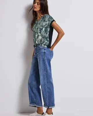 Street One Shirt met V-hals - Arona Blue