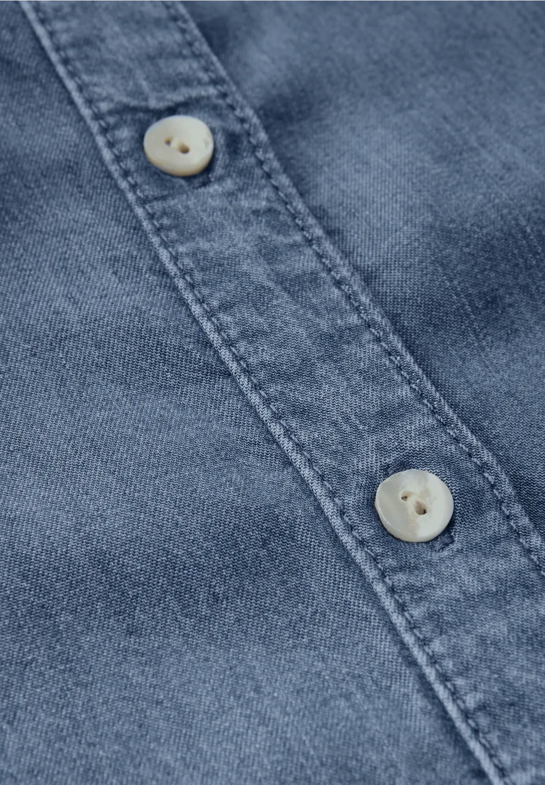 Street One Studio Bluse mit Rüschendetails - Medium Blue Soft Washed