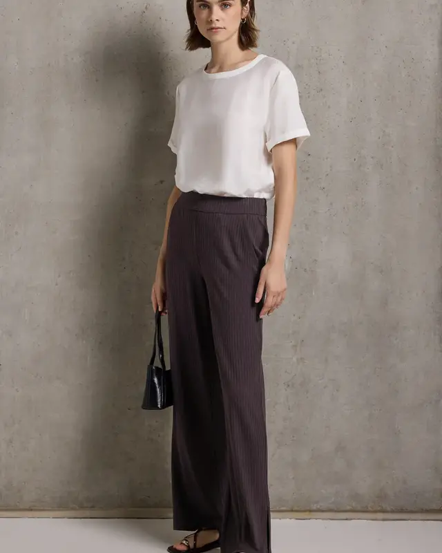 Street One Studio Jersey Broek met Split - Fudge Red