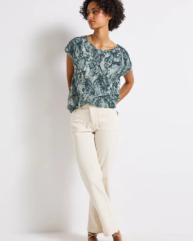 Street One Blouse with Tapedetails - Arona Blue