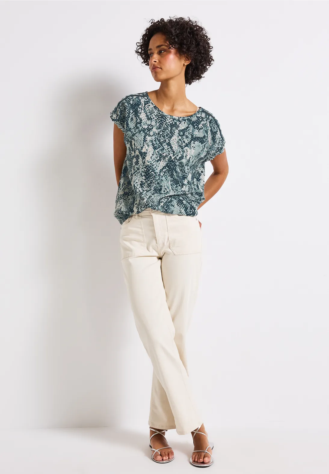 Street One Blouse with Tapedetails - Arona Blue