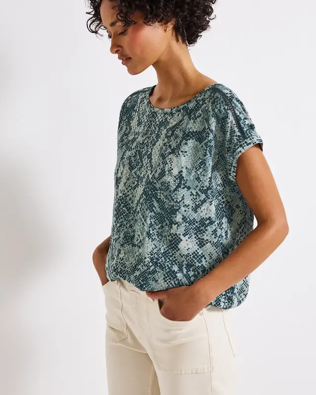 Street One Blouse with Tapedetails - Arona Blue
