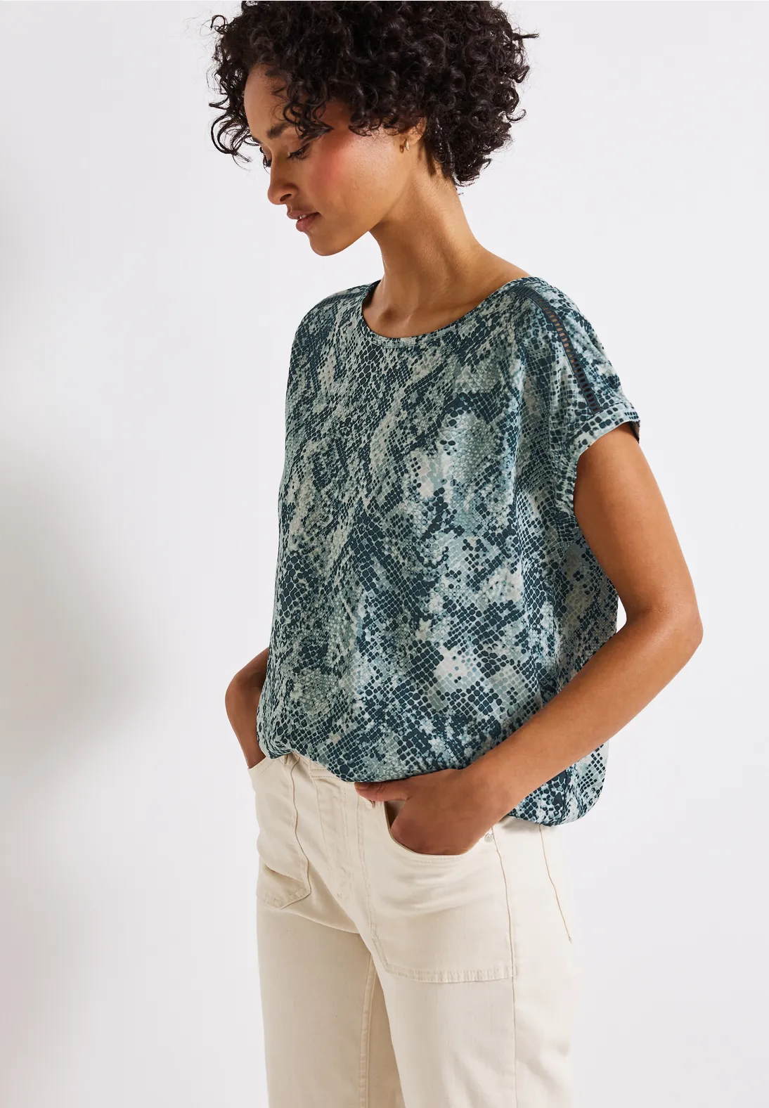 Street One Blouse with Tapedetails - Arona Blue
