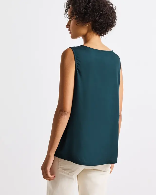 Street One Blousetop with Pleats - Tide Blue