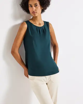 Street One Blousetop with Pleats - Tide Blue