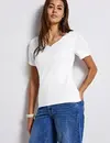 Street One T-Shirt with Heart Neckline - White