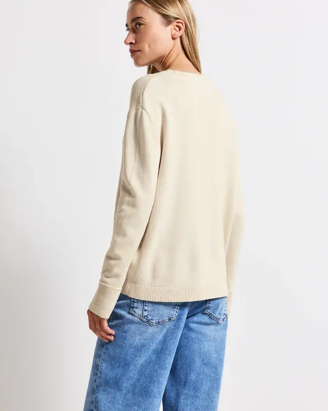 Street One Rundhals Pullover - Tusk Cream