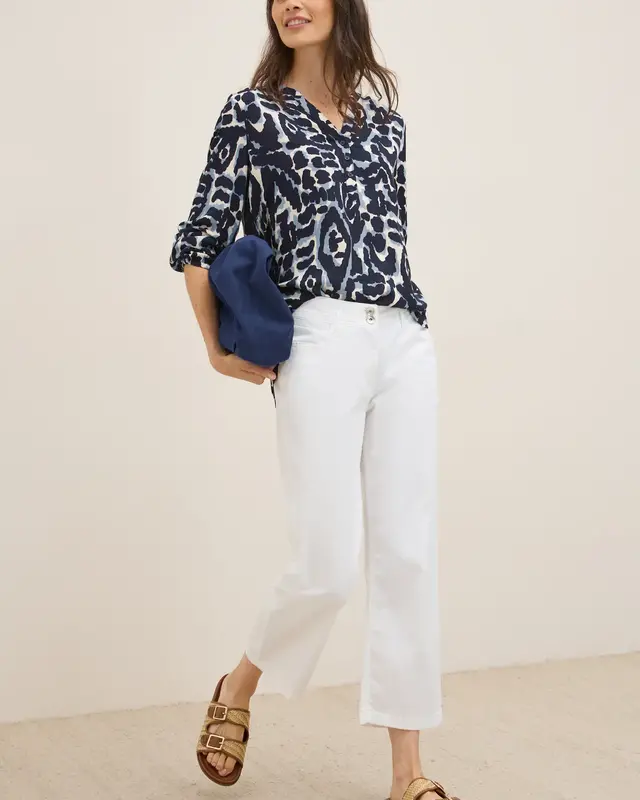 Cecil Print Tunic Blouse - Urban Dark Blue