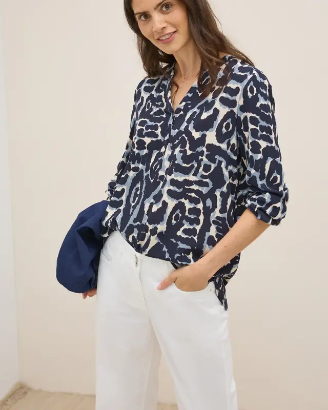 Cecil Gemusterte Tunika - Urban Dark Blue