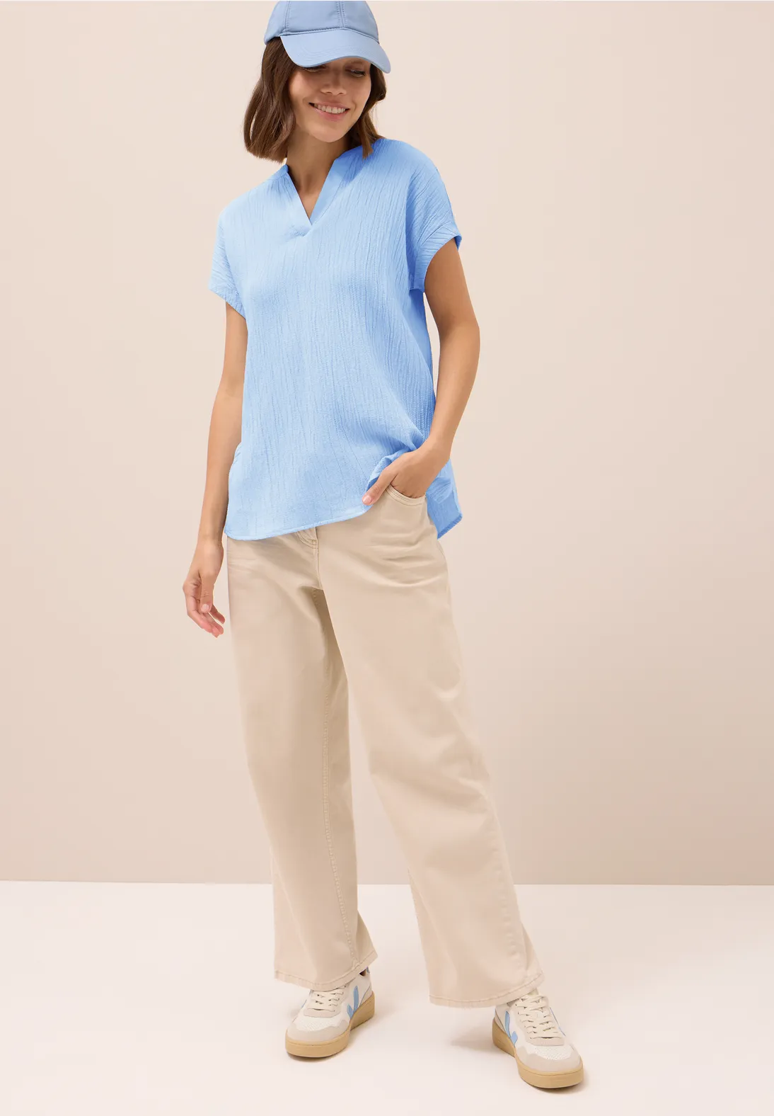 Cecil Strukturbluse - Light Sky Blue