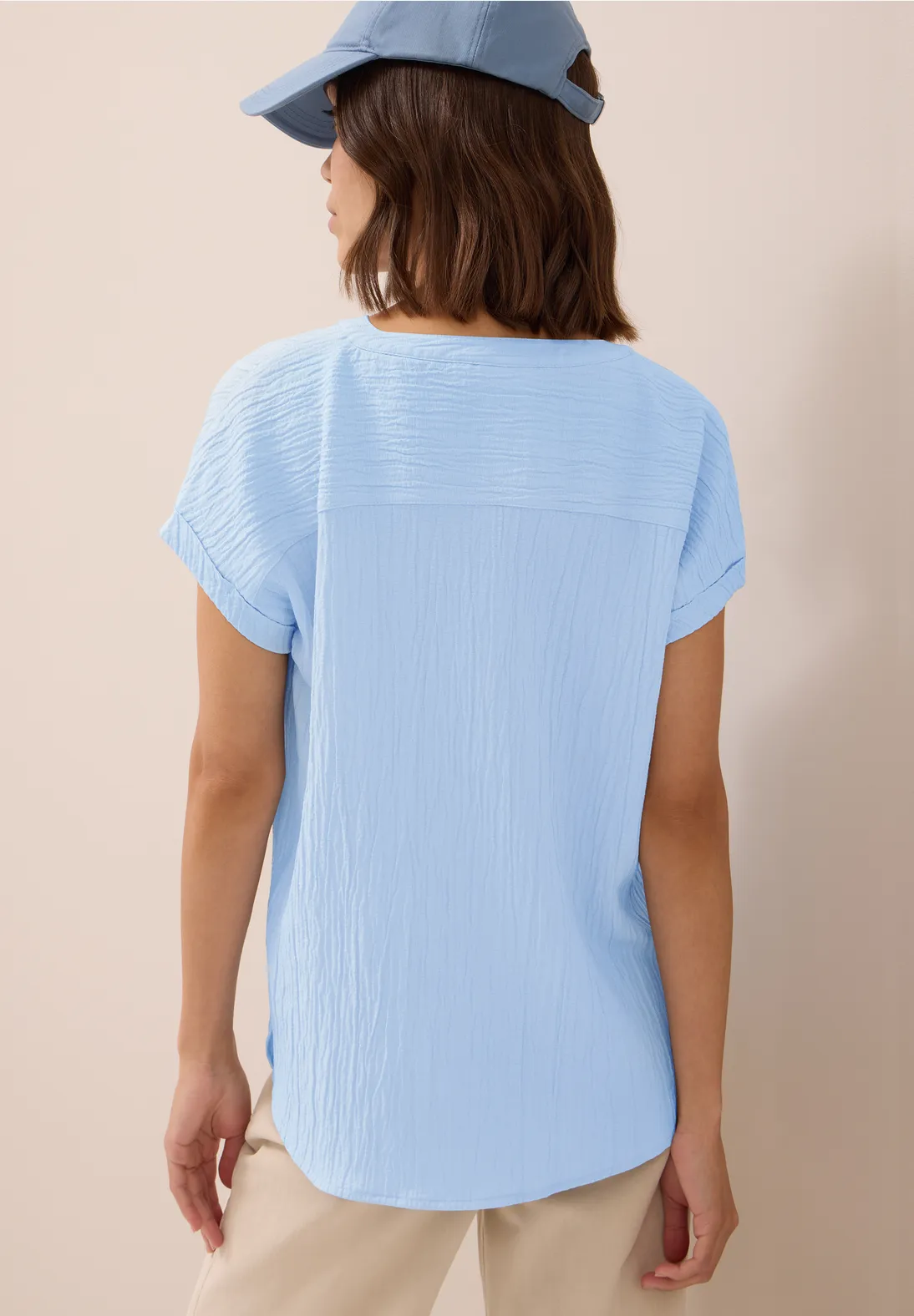 Cecil Strukturbluse - Light Sky Blue