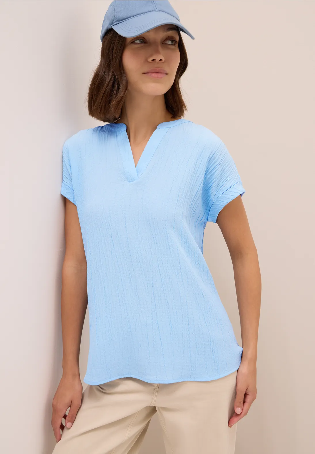 Cecil Strukturbluse - Light Sky Blue