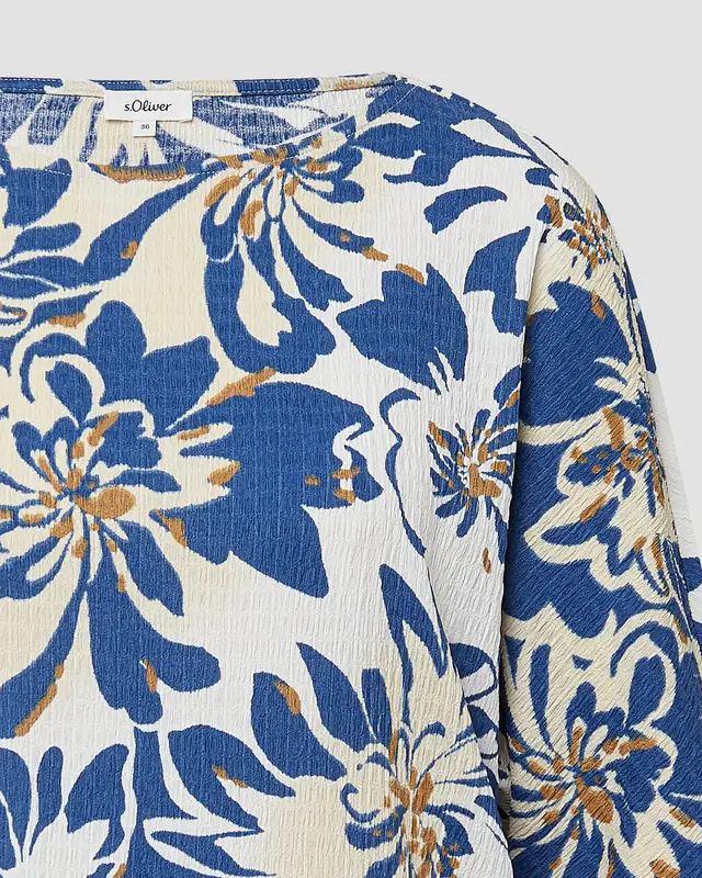 S. Oliver Relaxed Fit Shirt with Print - Crème