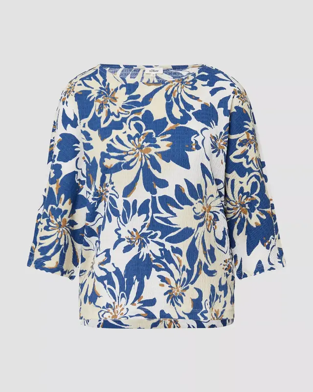 S. Oliver Relaxed Fit Shirt mit Print - Crème