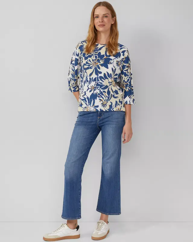S. Oliver Relaxed Fit Shirt mit Print - Crème