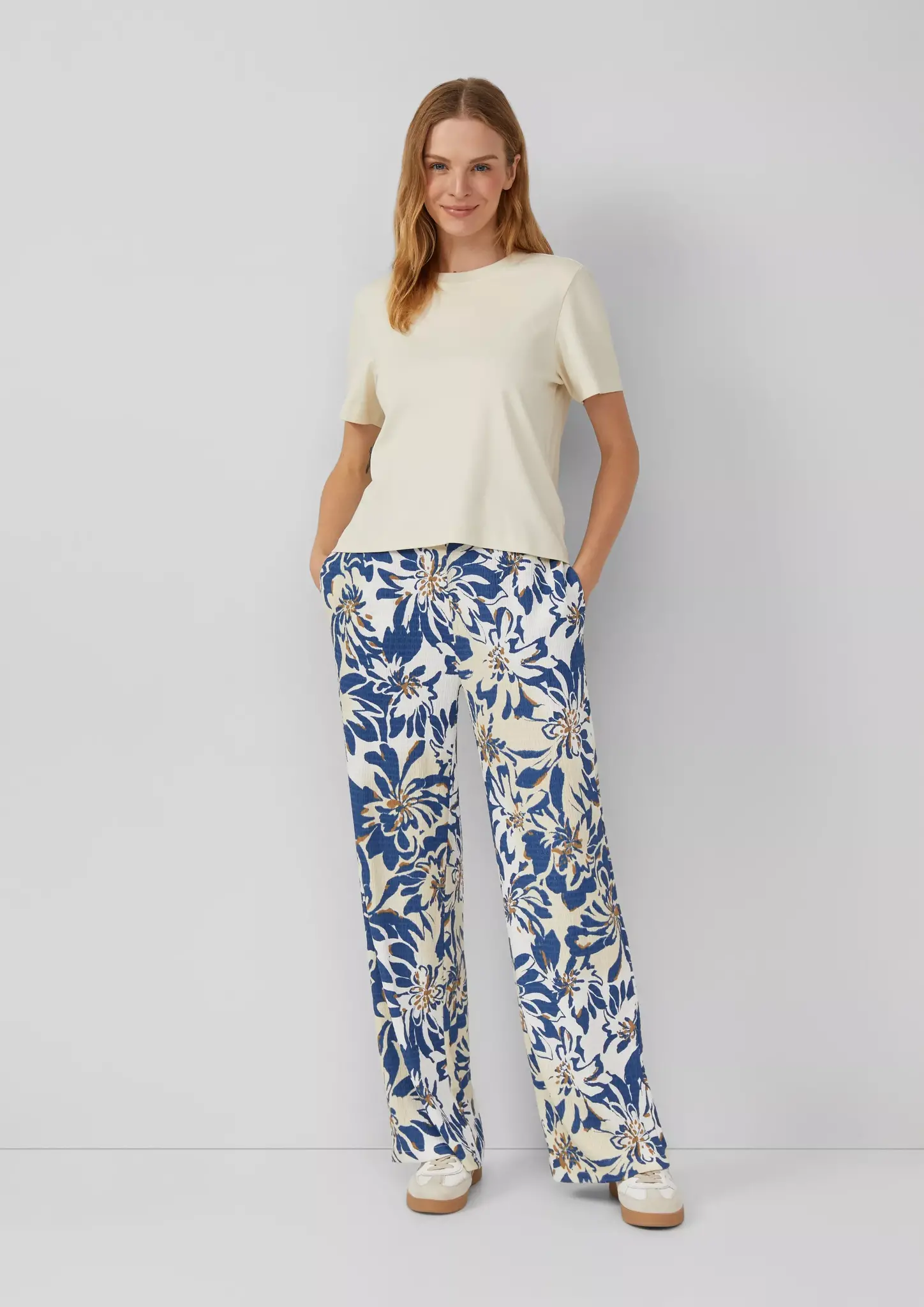 S. Oliver Print Hose - Crème