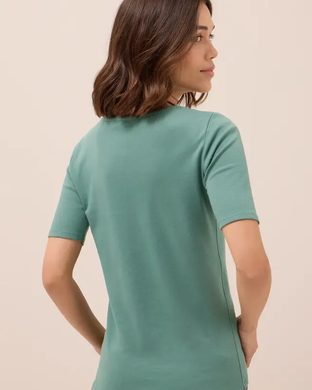 Cecil T-Shirt in Unifarbe Lena - Jewel Green