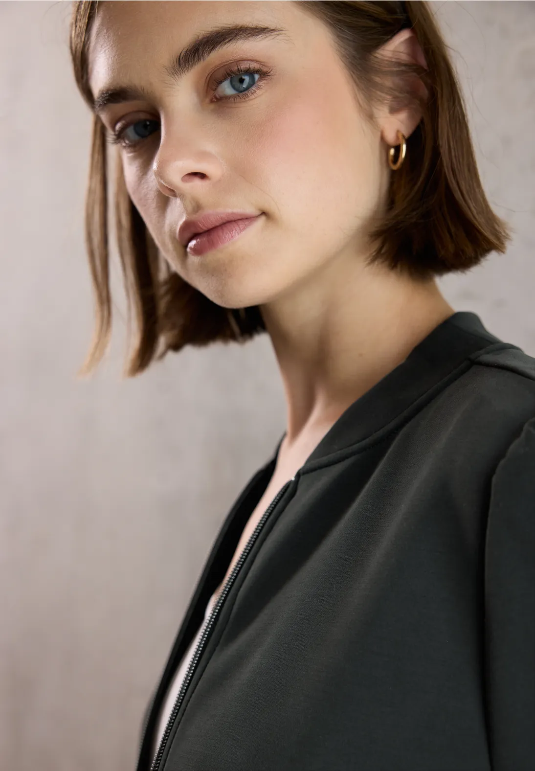 Street One Studio Silk-Look Jacke - Industrial Grey