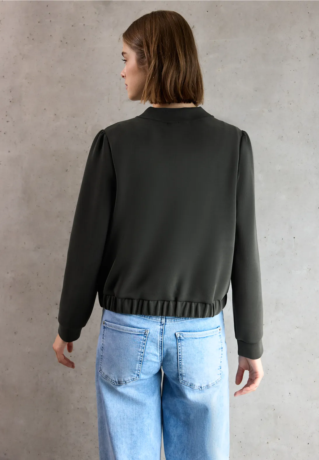 Street One Studio Silk-Look Jacke - Industrial Grey