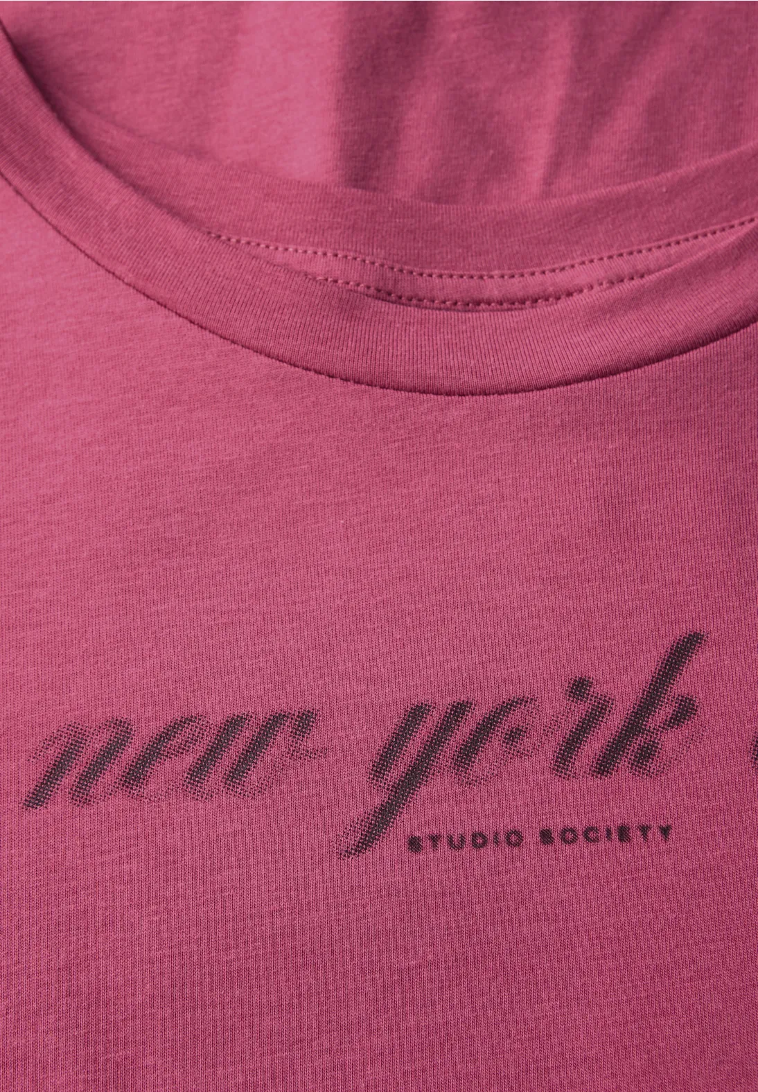 Street One Studio T-Shirt met Woordprint - Dark Candy Pink