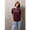 T-Shirt with Text - Dark Plum Red