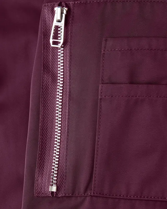 Street One Studio Blouson with Pockets - Dark Plum Red