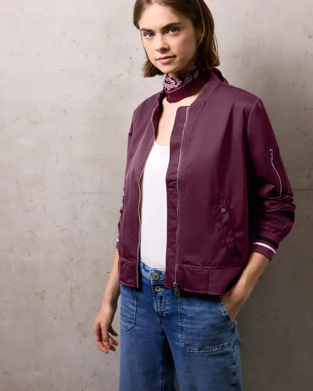 Street One Studio Blouson met Rits - Dark Plum Red