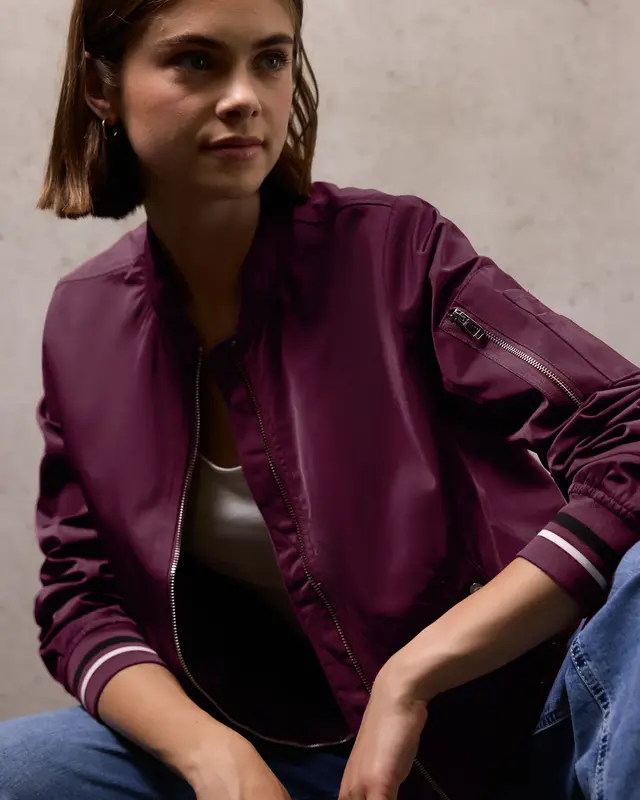 Street One Studio Blouson met Rits - Dark Plum Red