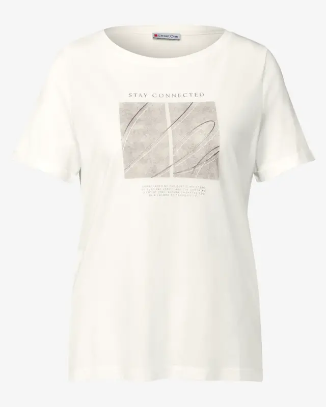 Street One T-Shirt met Artwork - Off White