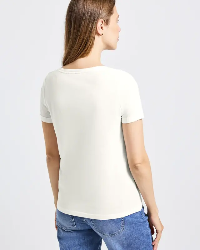 Street One T-Shirt met Artwork - Off White