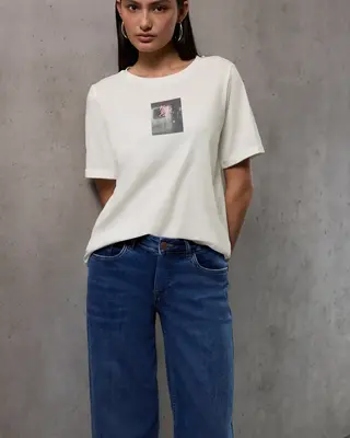 Street One Studio T-Shirt mit Wording - Off White - Copy