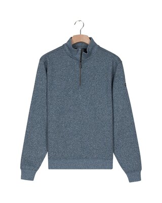 Baileys Jumper with Standing Collar - Mid Denim