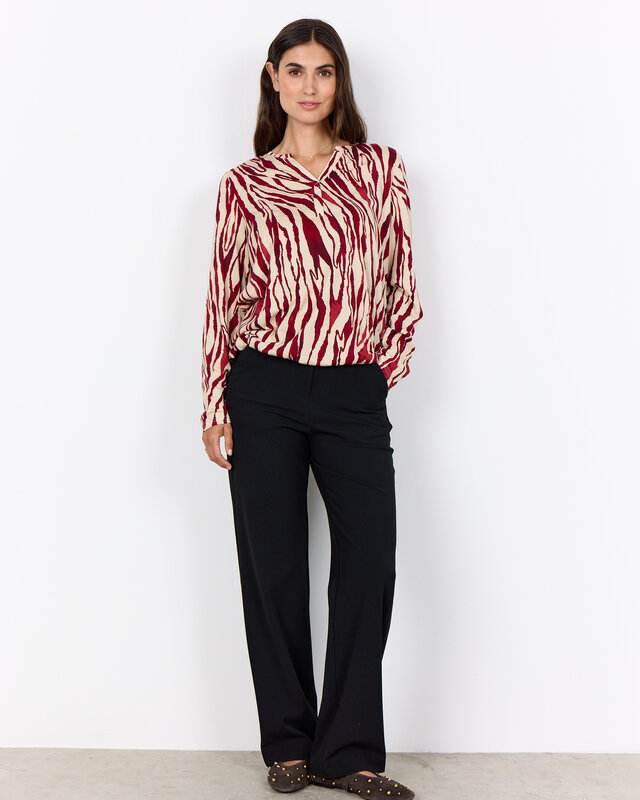 Soyaconcept Shirt Felicity AOP 522 - Red Combi