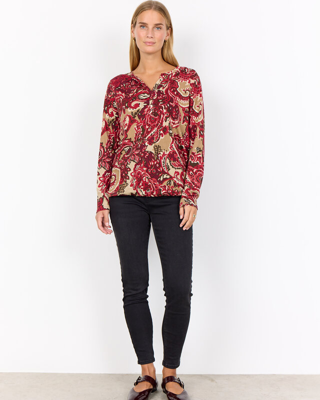 Soyaconcept Shirt Felicity AOP 518 - Red Combi