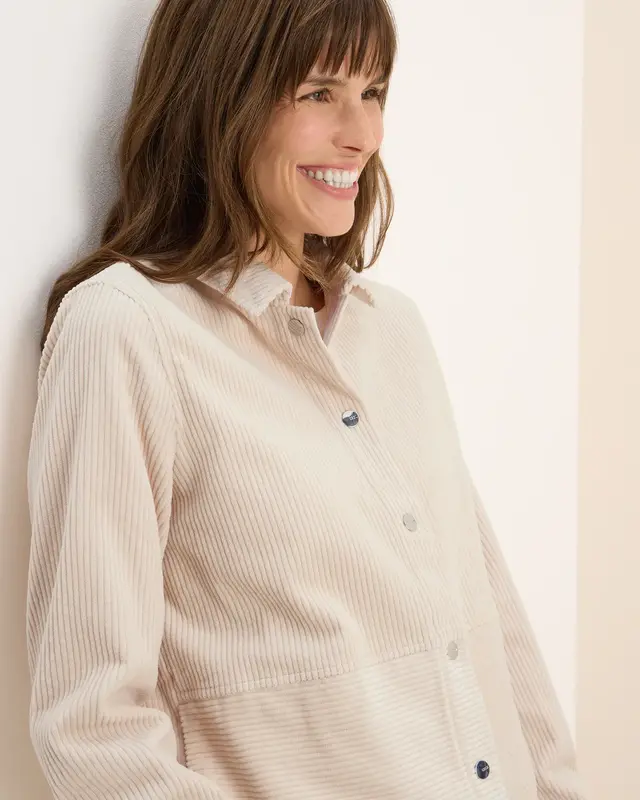 Cecil Corduroy Blouse - Oat Milk Beige