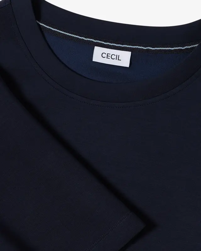 Cecil Softes Cupro Touch Shirt - Urban Dark Blue