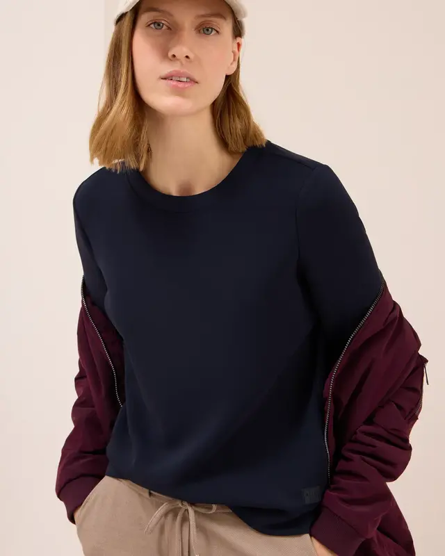 Cecil Softes Cupro Touch Shirt - Urban Dark Blue