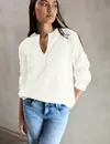 Street One Studio Seersucker Bluse mit Rüschen - Off White