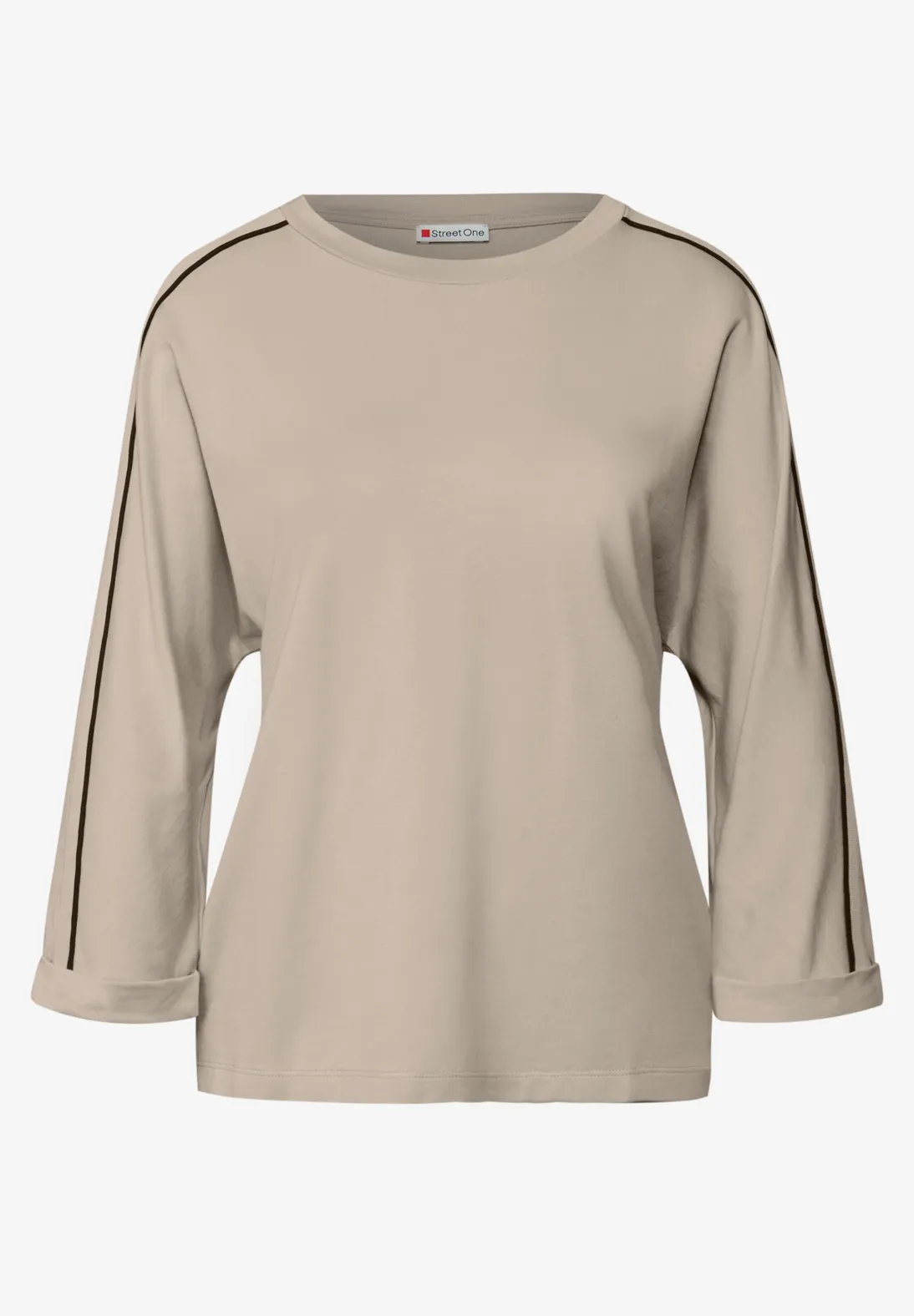 Street One Shirt mit Gallonstreifen - Morning Beige