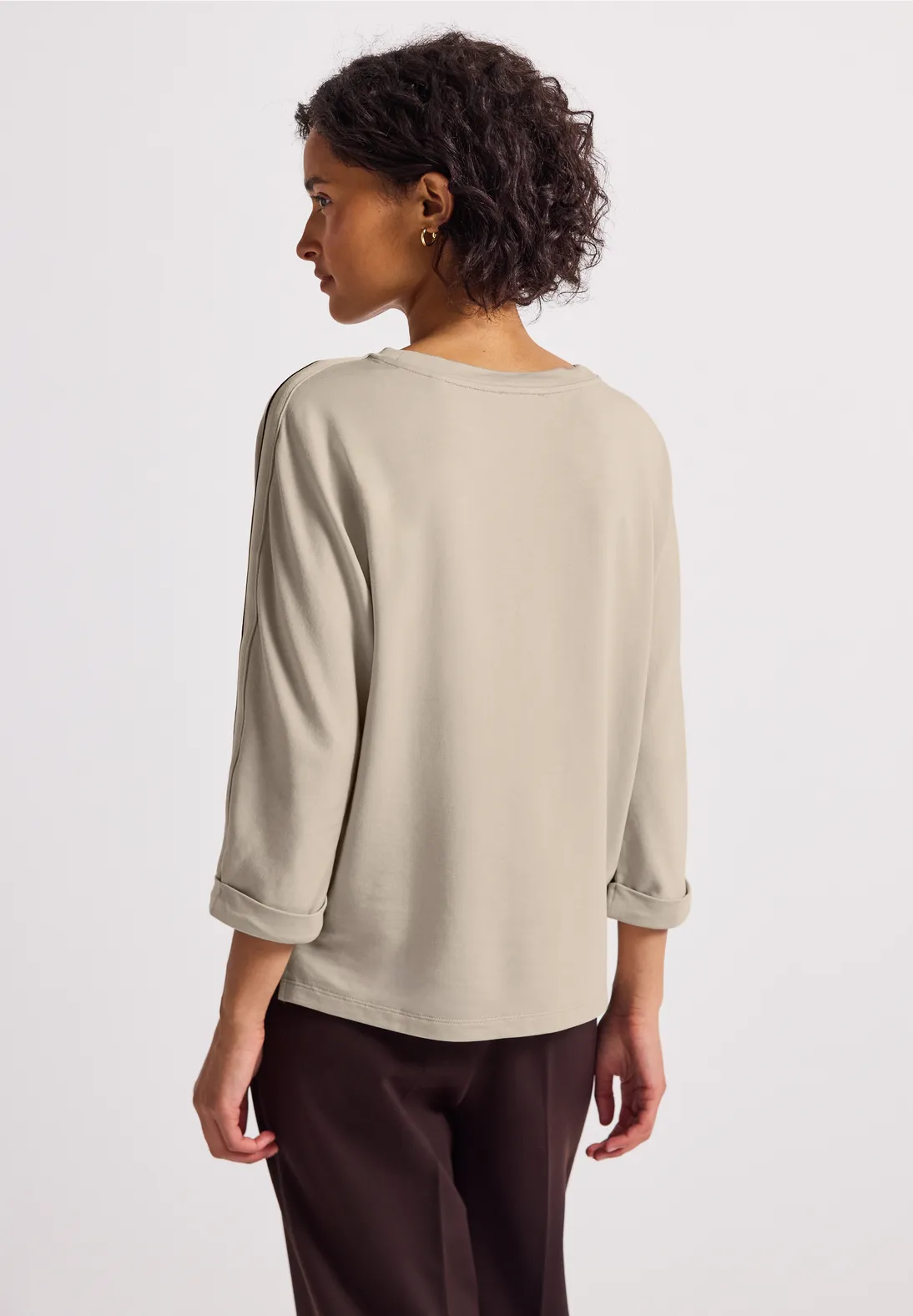 Street One Shirt mit Gallonstreifen - Morning Beige