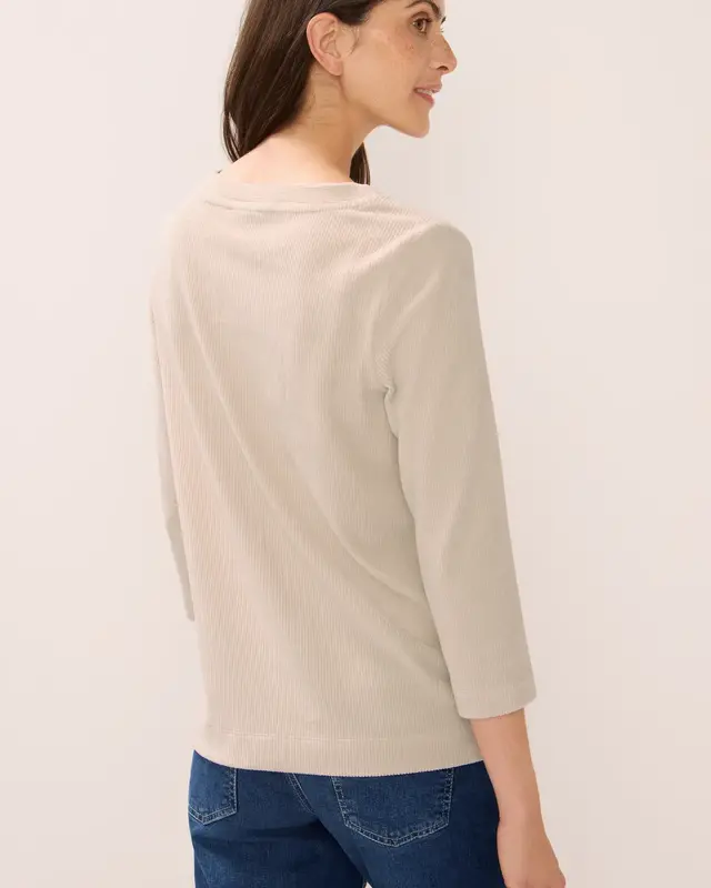 Cecil Cordshirt in Unifarbe - Oat Milk Beige