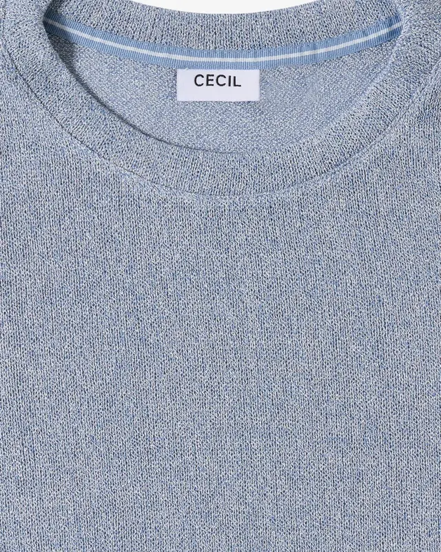 Cecil Light Knit-Look Shirt - Light Sky Blue