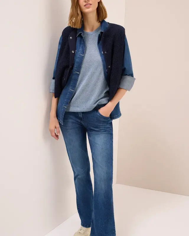 Cecil Light Knit-Look Shirt - Light Sky Blue