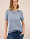 Cecil Lichtgewicht Shirt Gebreide Look - Light Sky Blue