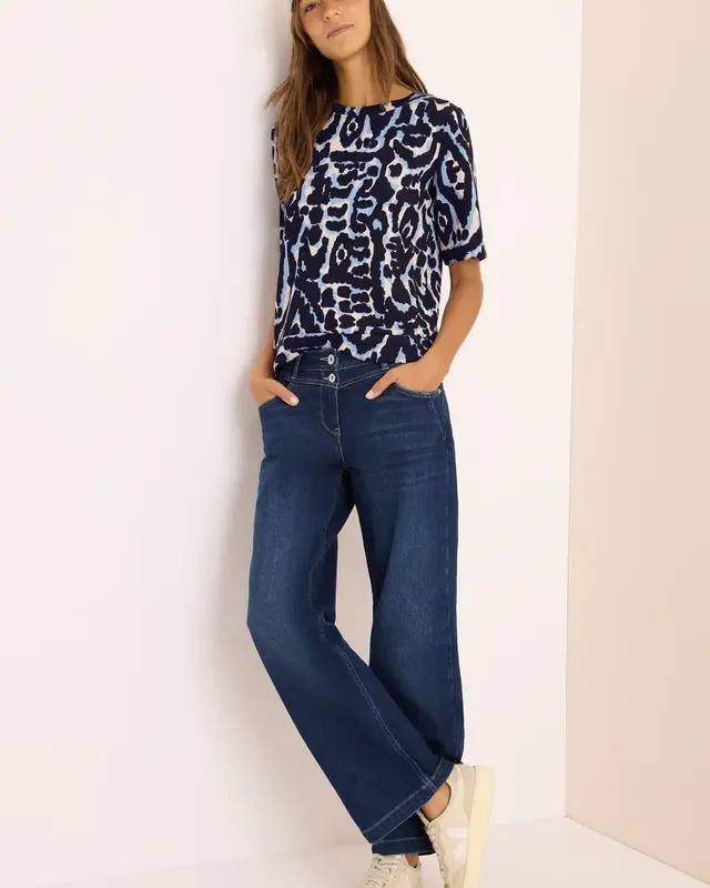 Cecil Cupro Touch Print Shirt - Urban Dark Blue