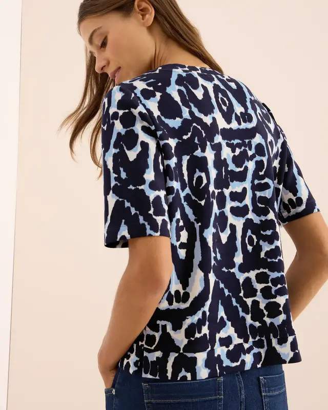 Cecil Cupro Touch Print Shirt - Urban Dark Blue