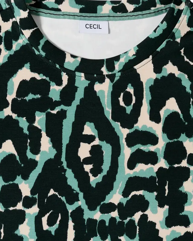Cecil Cupro Touch Print Shirt - Ink Green