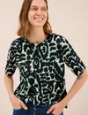 Cecil Cupro Touch Print Shirt - Ink Green